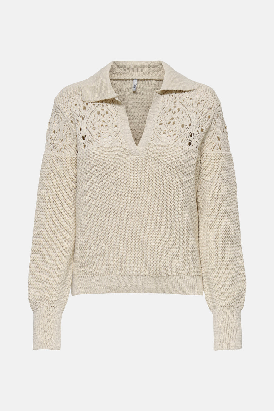 Trui met V-hals Ecru - ONLY®