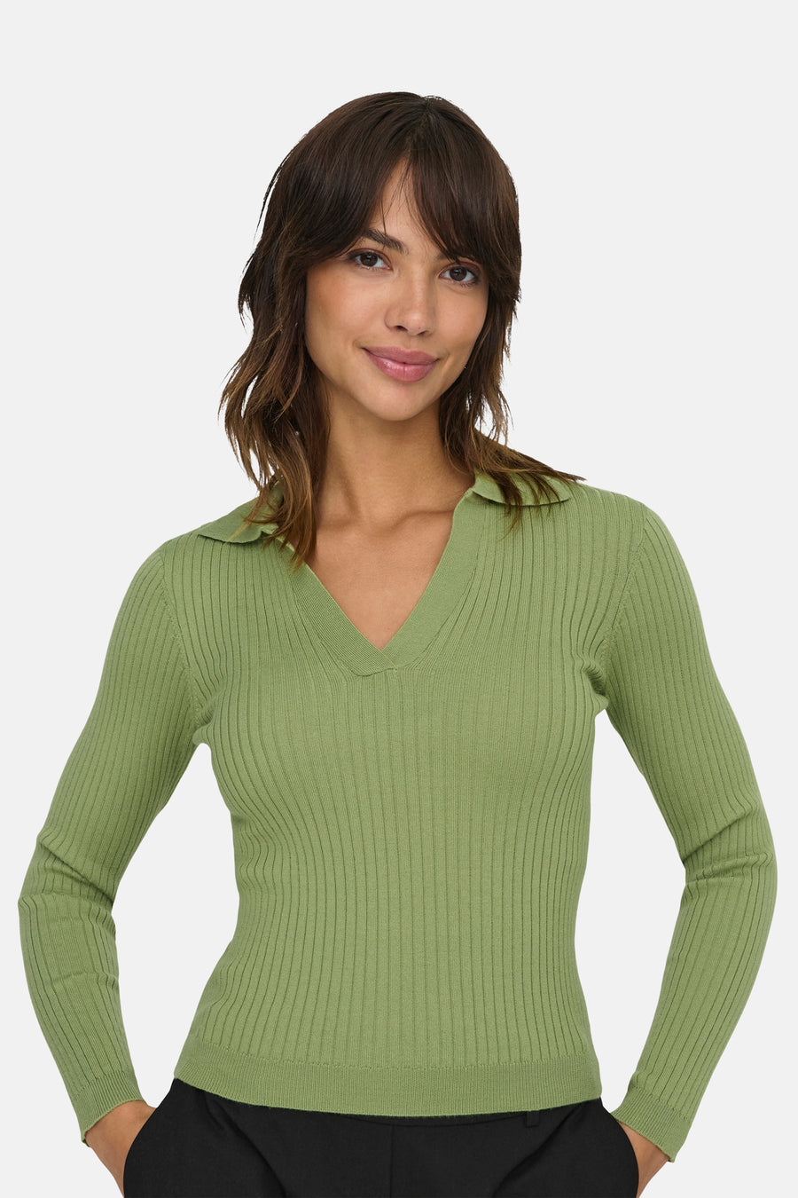 Trui met V-hals Groen - ONLY®