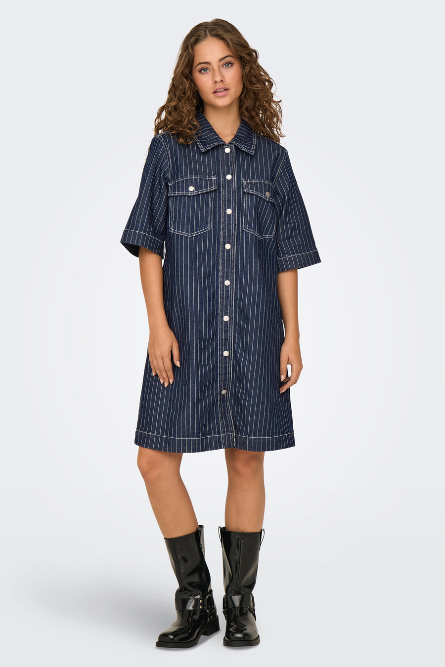Kleedjes (korte mouwen) Dark blue denim - ONLY®