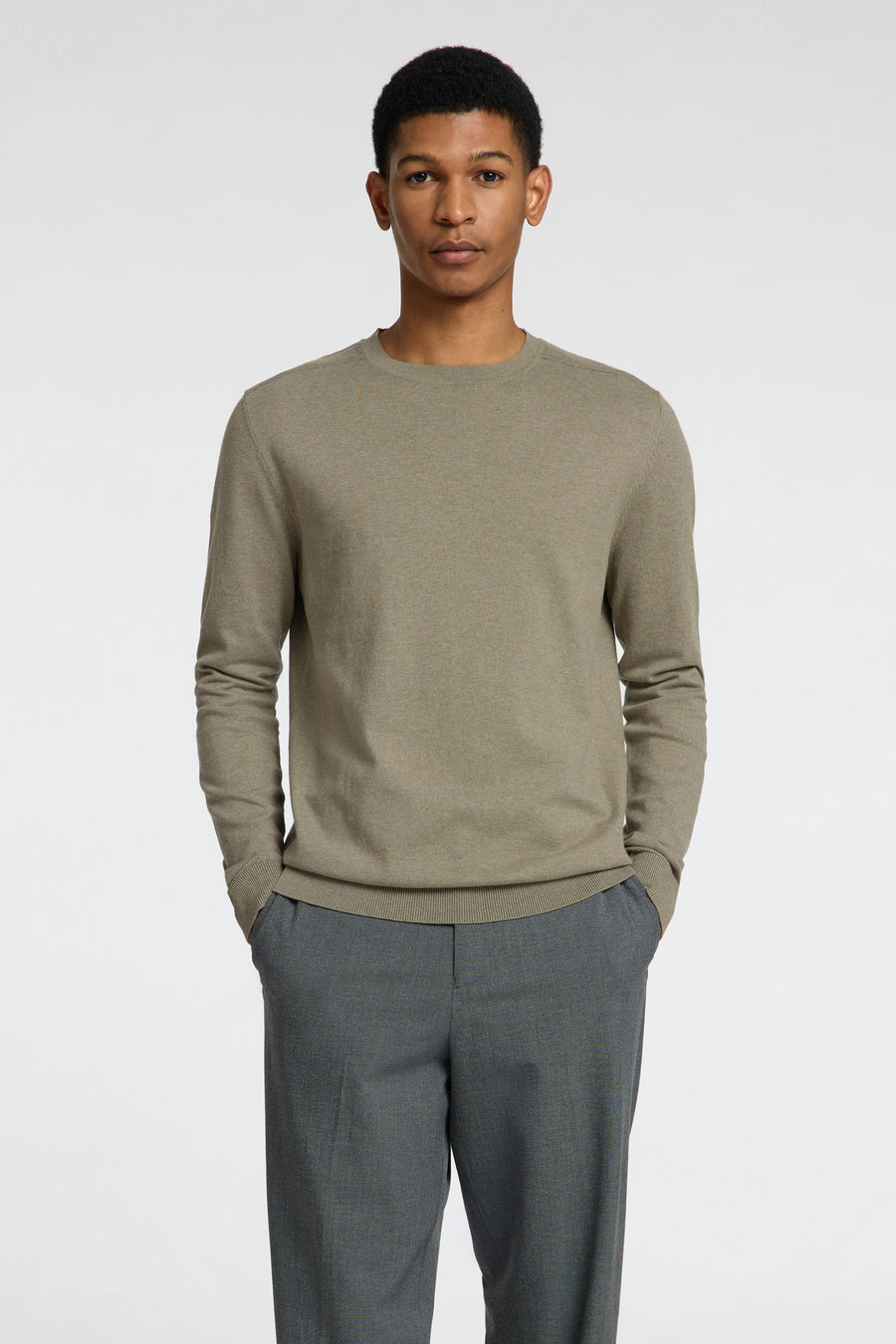 Trui met ronde hals Groen - SELECTED