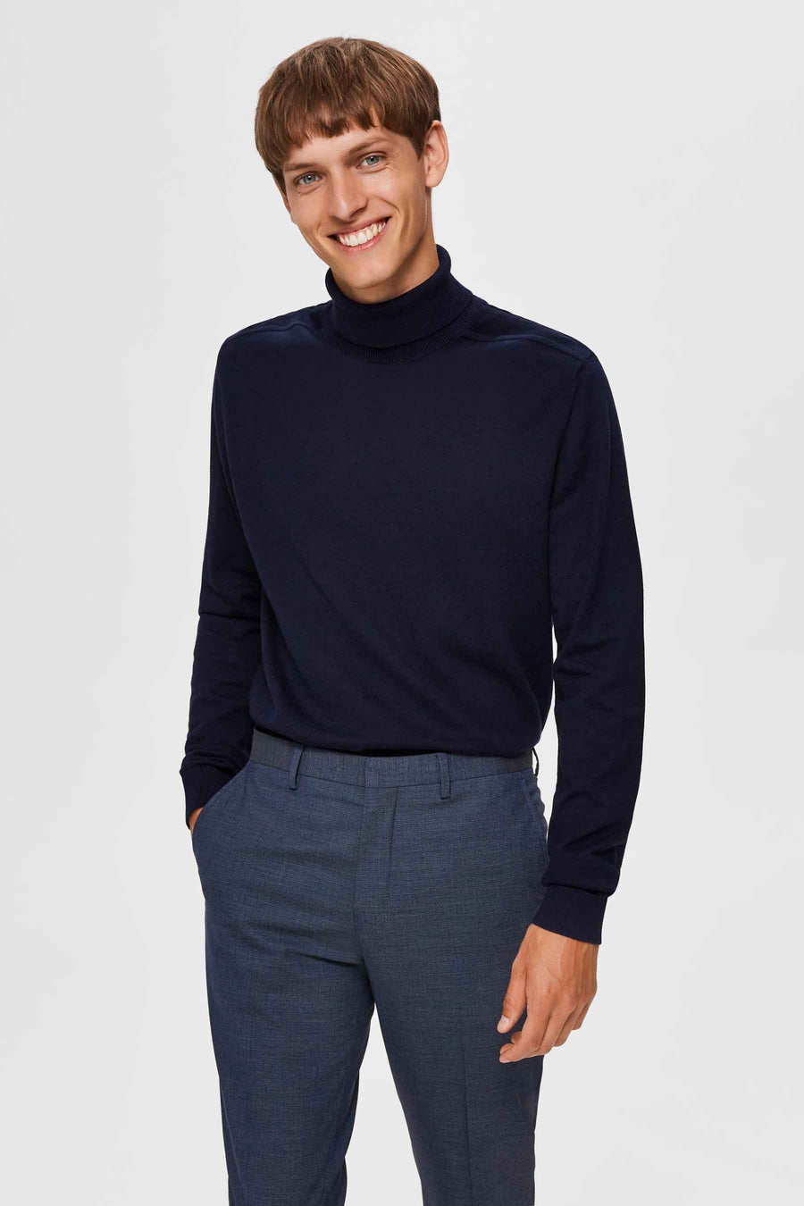 Trui met rolkraag Blauw - SELECTED