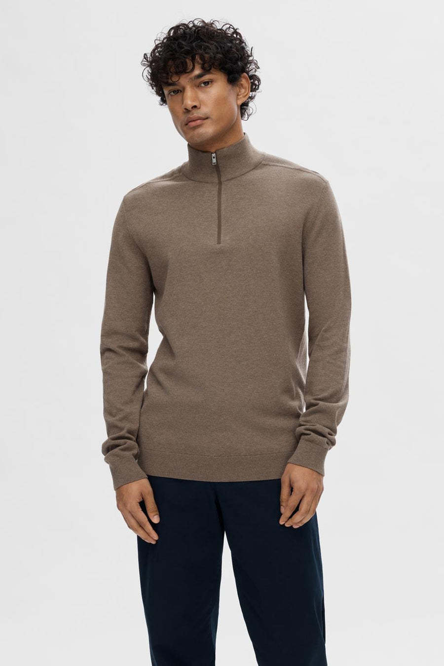 Trui met ronde hals Bruin - SELECTED