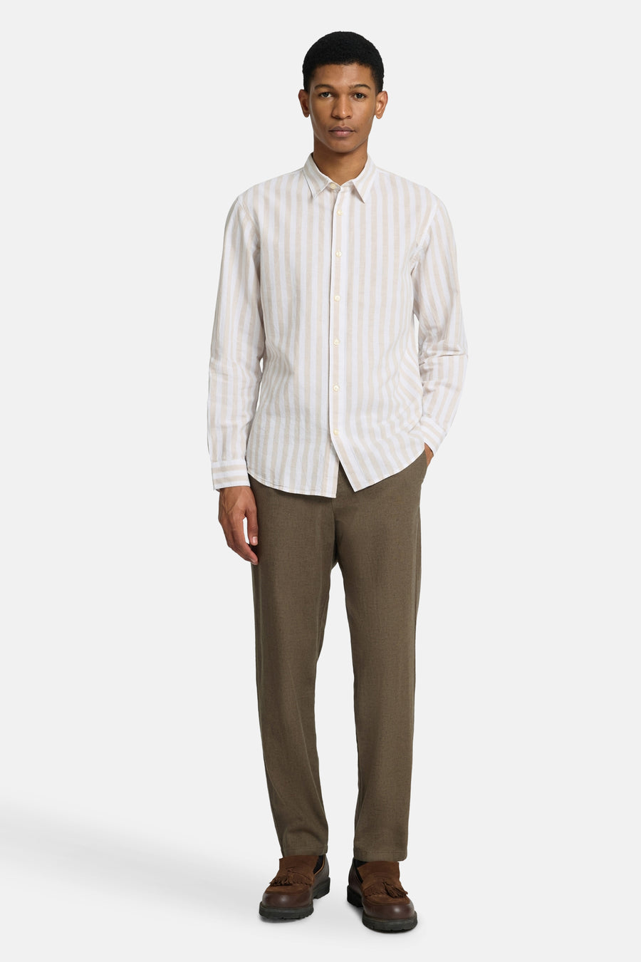 Hemd (lange mouwen) Beige - SELECTED