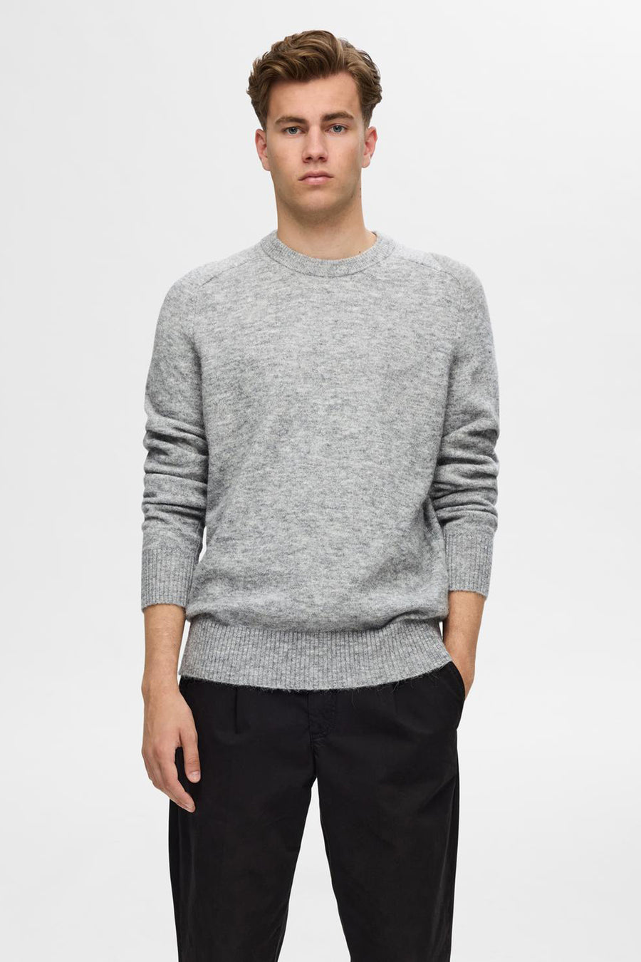 Trui met ronde hals Grijs - SELECTED