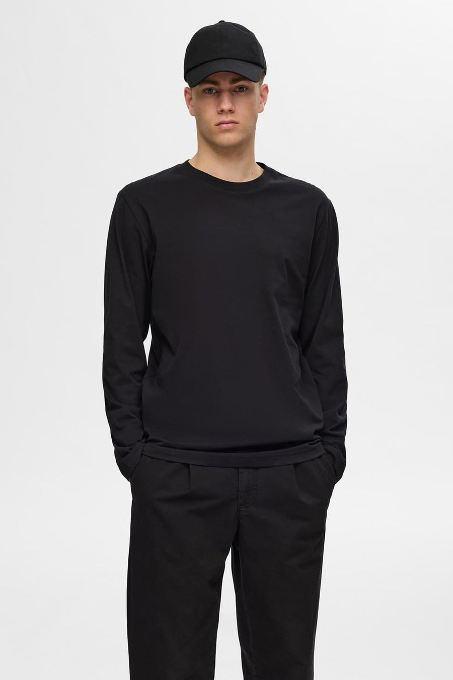 T-shirt (lange mouwen) Zwart - SELECTED