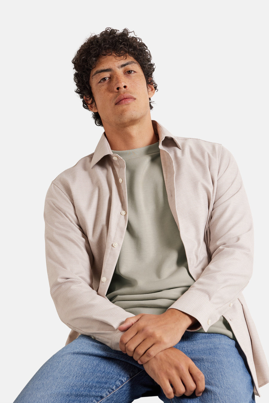 Sweater met ronde hals Ecru - SELECTED