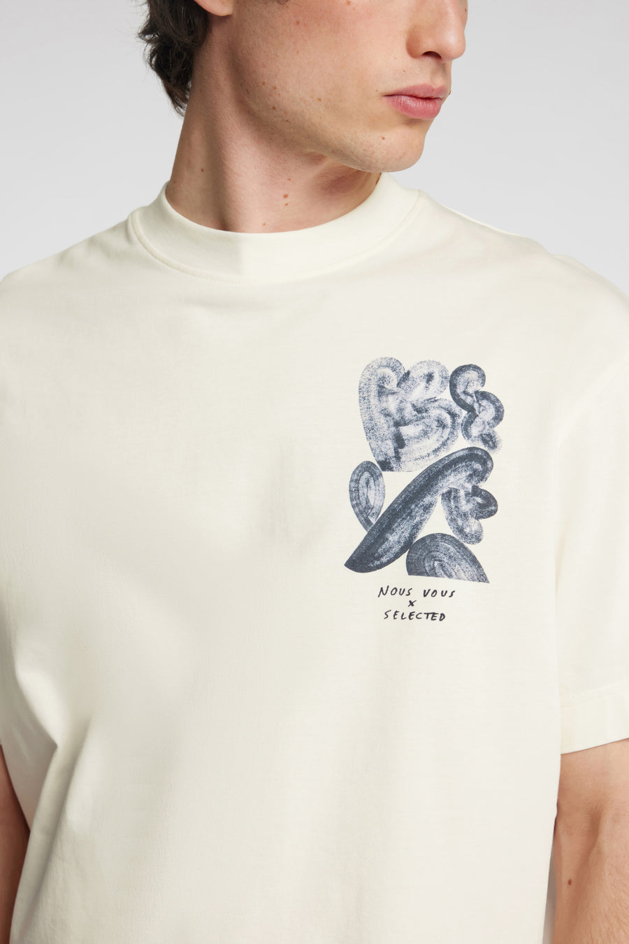 T-shirt (korte mouwen) Ecru - SELECTED