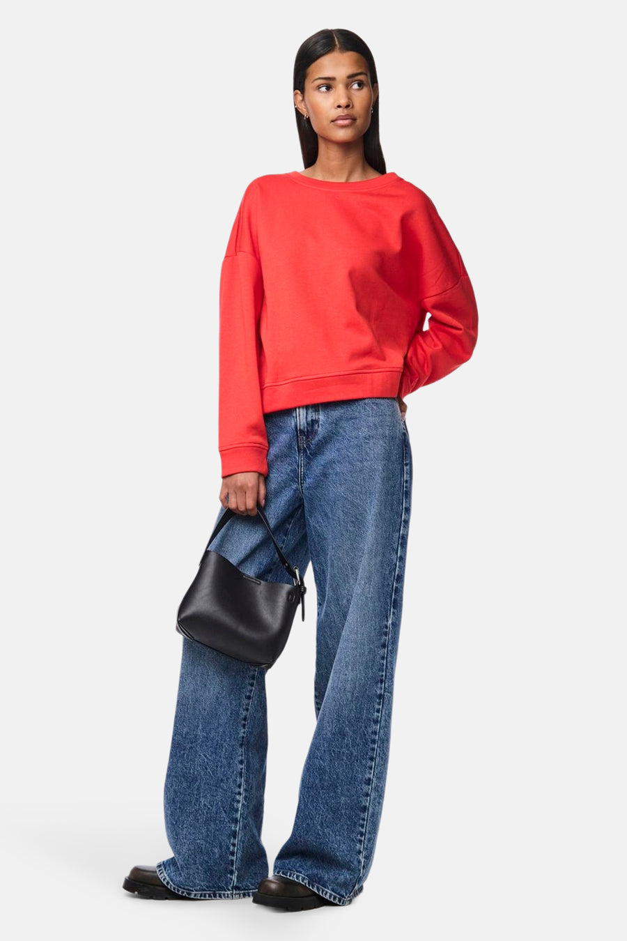 Sweater met ronde hals Rood - PIECES®