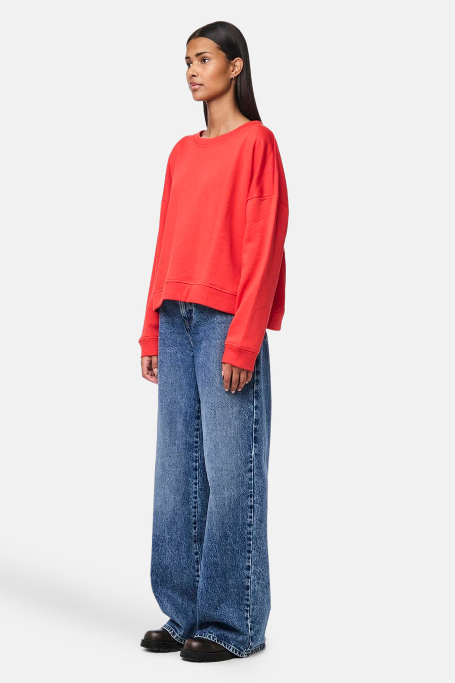 Sweater met ronde hals Rood - PIECES®