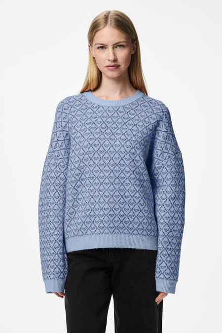 Trui met ronde hals Blauw - PIECES®