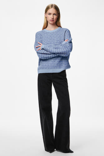 Trui met ronde hals Blauw - PIECES®