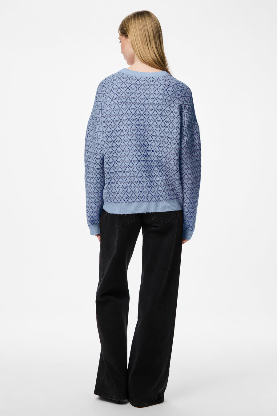Trui met ronde hals Blauw - PIECES®
