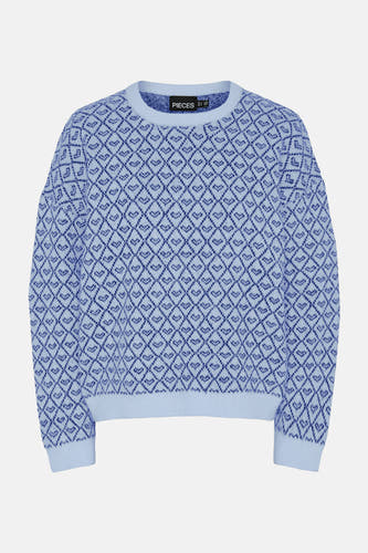 Trui met ronde hals Blauw - PIECES®