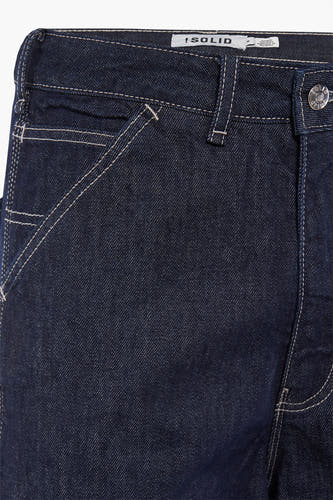 Jeans wide Dark blue denim - SOLID
