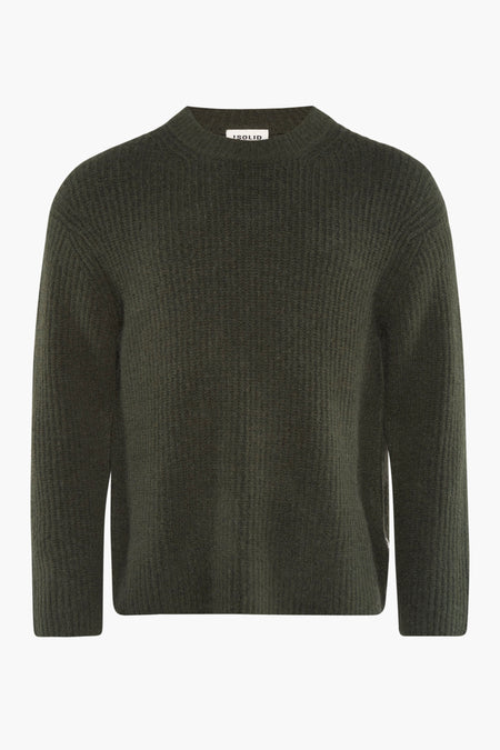 Trui met ronde hals Groen - SOLID