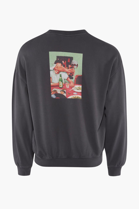 Sweater met ronde hals Zwart - SOLID