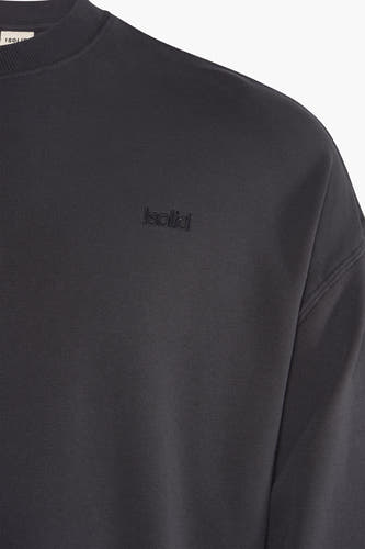 Sweater met ronde hals Zwart - SOLID