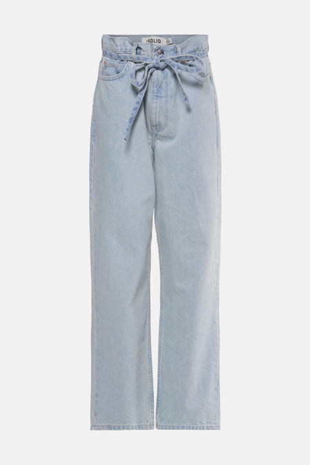 Jeans wide Light blue denim - SOLID