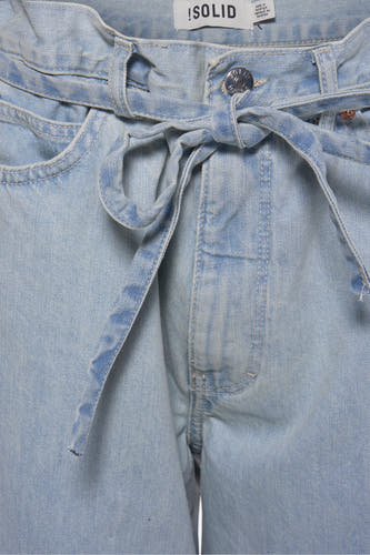 Jeans wide Light blue denim - SOLID