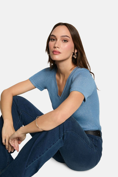 Top (korte mouwen) Blauw - Morgan De Toi