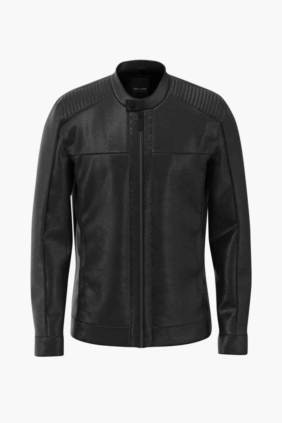 Lederen jas Zwart - ONLY & SONS®