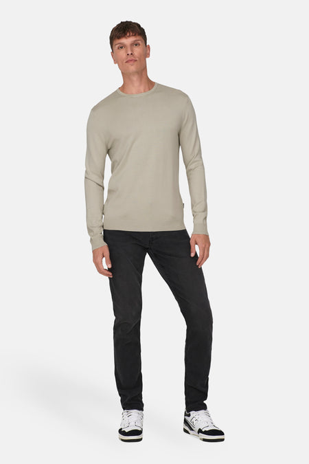 Trui met ronde hals Ecru - ONLY & SONS®
