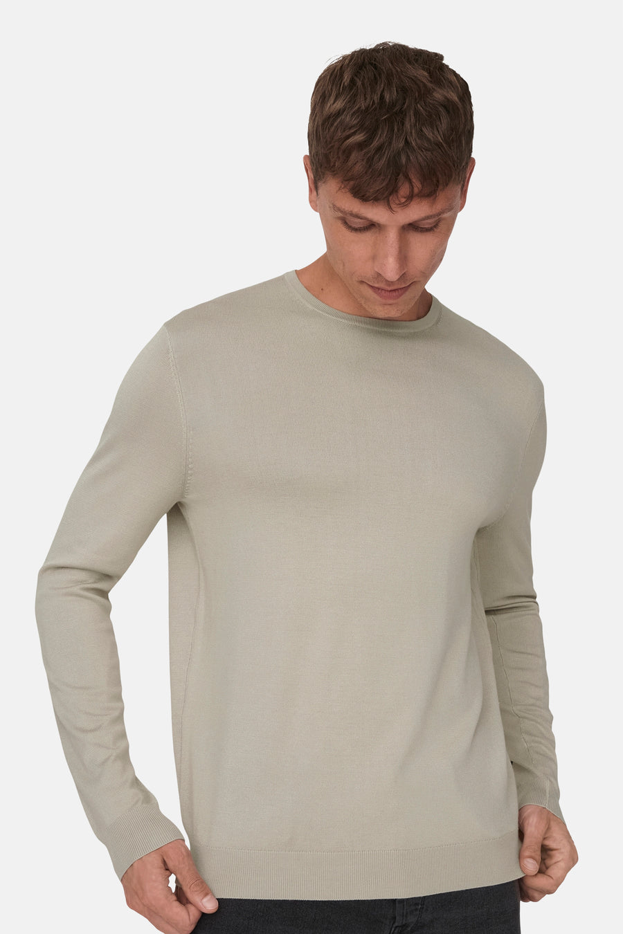 Trui met ronde hals Ecru - ONLY & SONS®