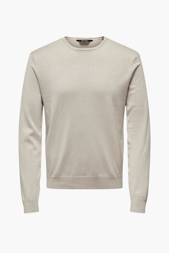 Trui met ronde hals Ecru - ONLY & SONS®