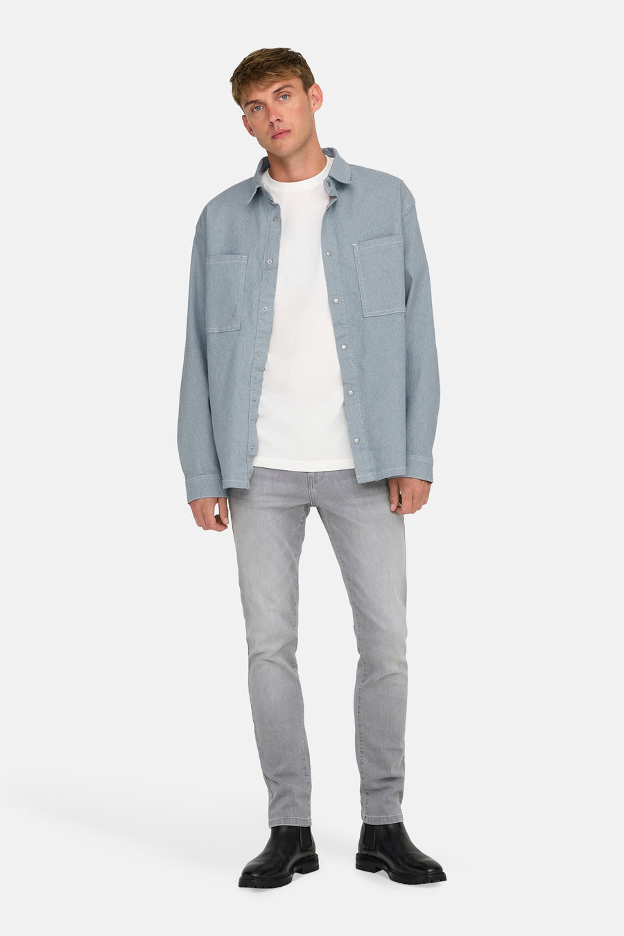 Hemd (lange mouwen) Light blue denim - ONLY & SONS®