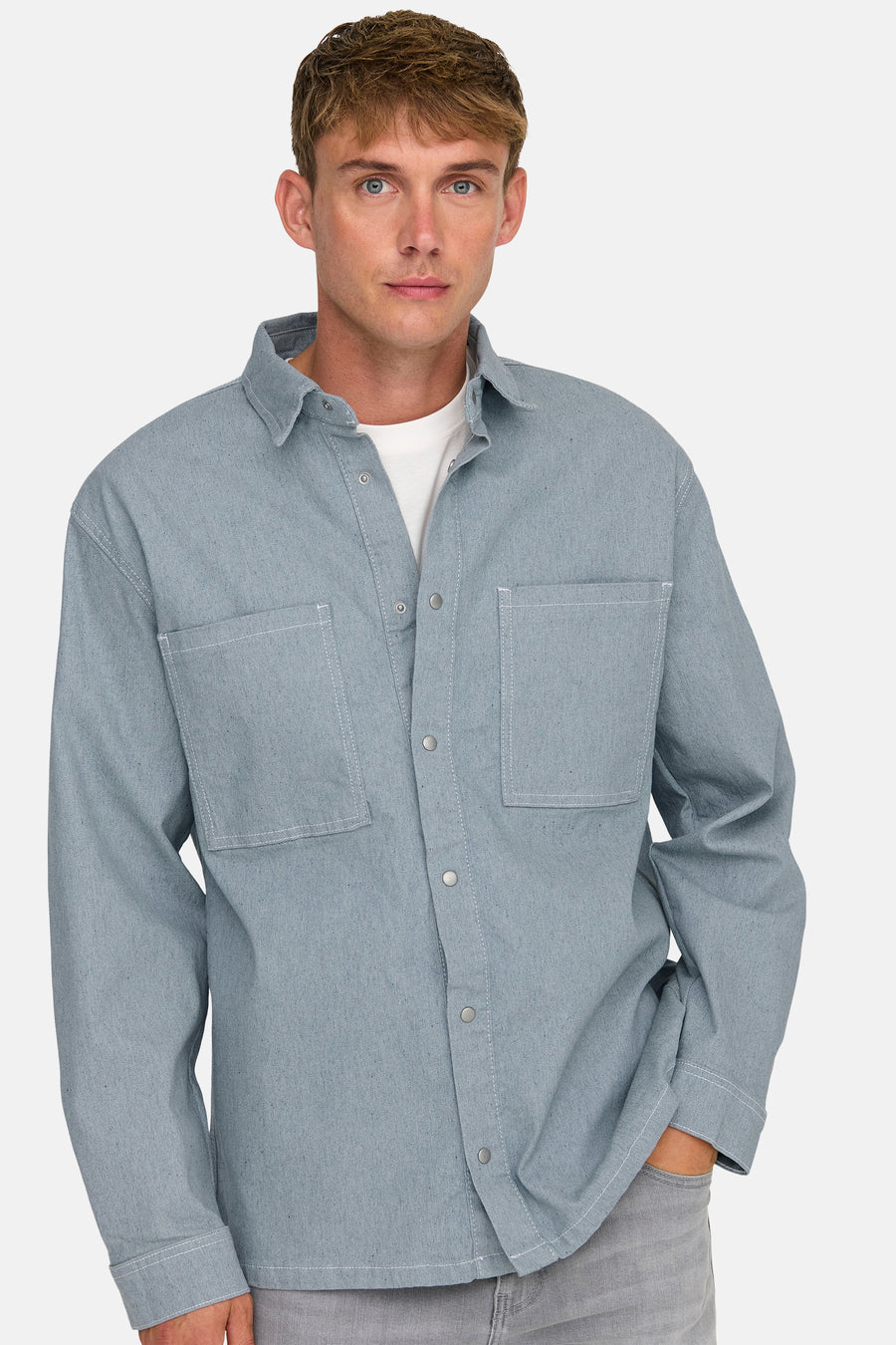 Hemd (lange mouwen) Light blue denim - ONLY & SONS®