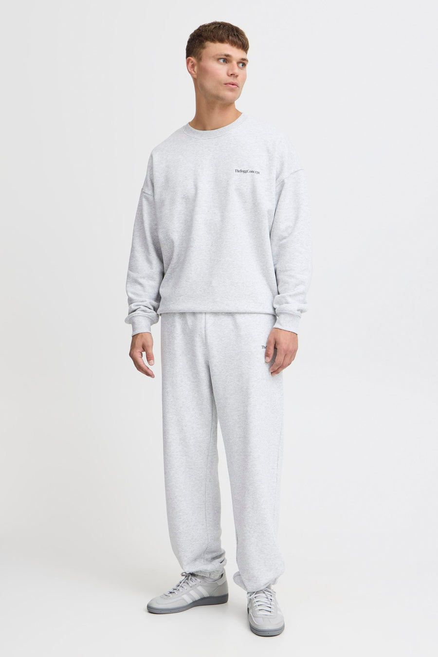 Sweater met ronde hals Grijs - THEJOGGCONCEPT