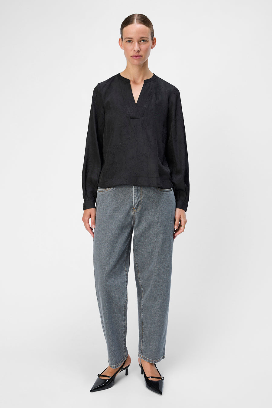 Blouse (lange mouwen) Zwart - OBJECT
