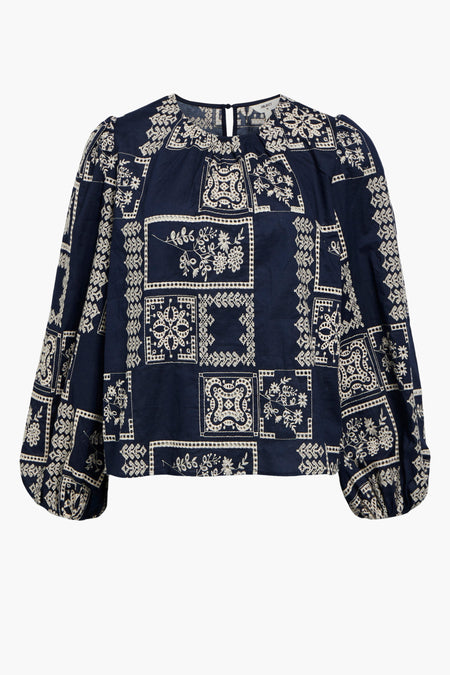 Blouse (lange mouwen) Blauw - OBJECT