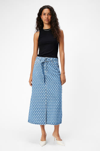 Rok 3/4 Mid blue denim - OBJECT