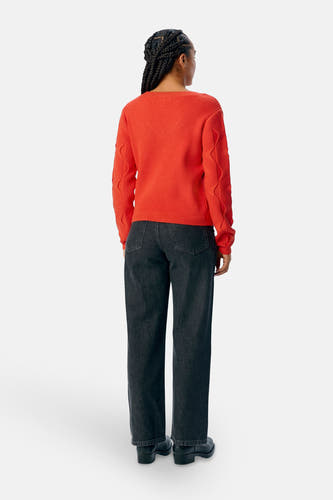 Trui met V-hals Rood - OBJECT