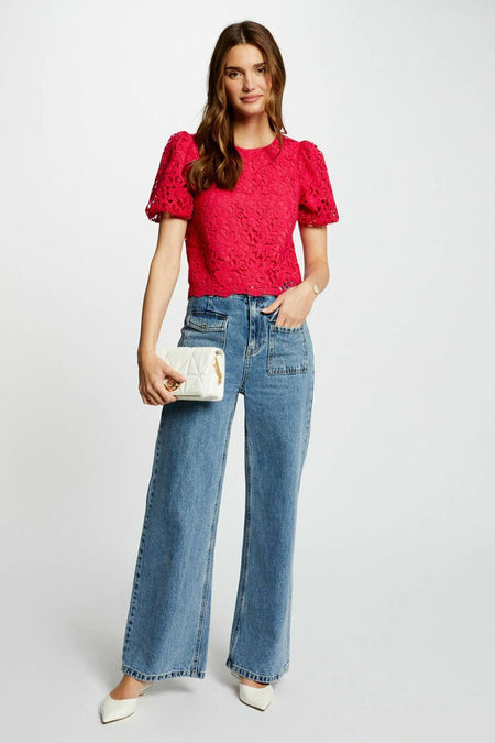 Blouse (korte mouwen) Roze - Morgan De Toi