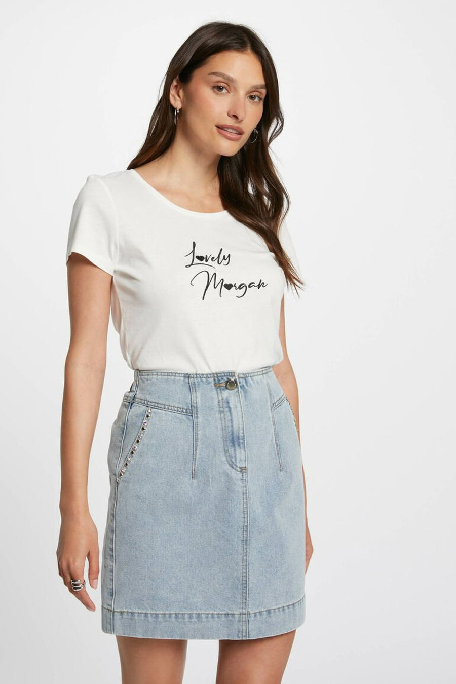 Rok (kort) Light blue denim - Morgan De Toi