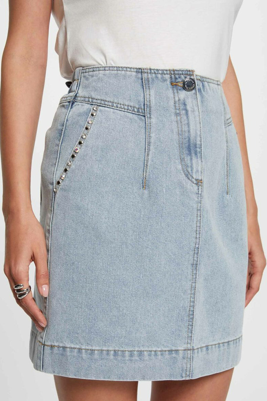 Rok (kort) Light blue denim - Morgan De Toi