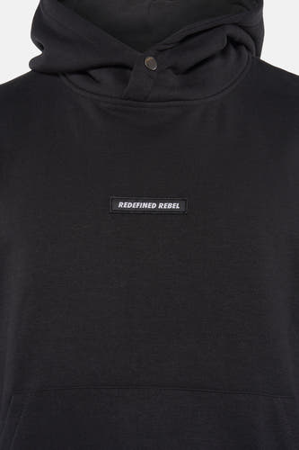 Sweater met kap Zwart - REDEFINED REBEL
