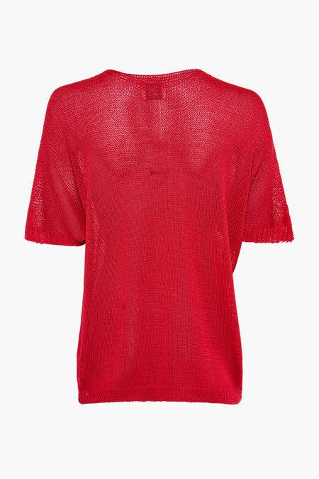 Trui met V-hals Rood - Terra di Siena