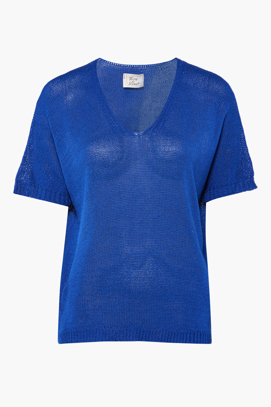 Trui met V-hals Blauw - Terra di Siena