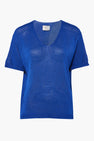 Trui met V-hals Blauw - Terra di Siena