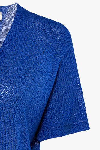 Trui met V-hals Blauw - Terra di Siena