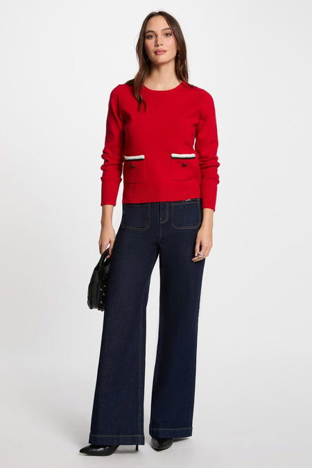 Trui met ronde hals Rood - Morgan De Toi