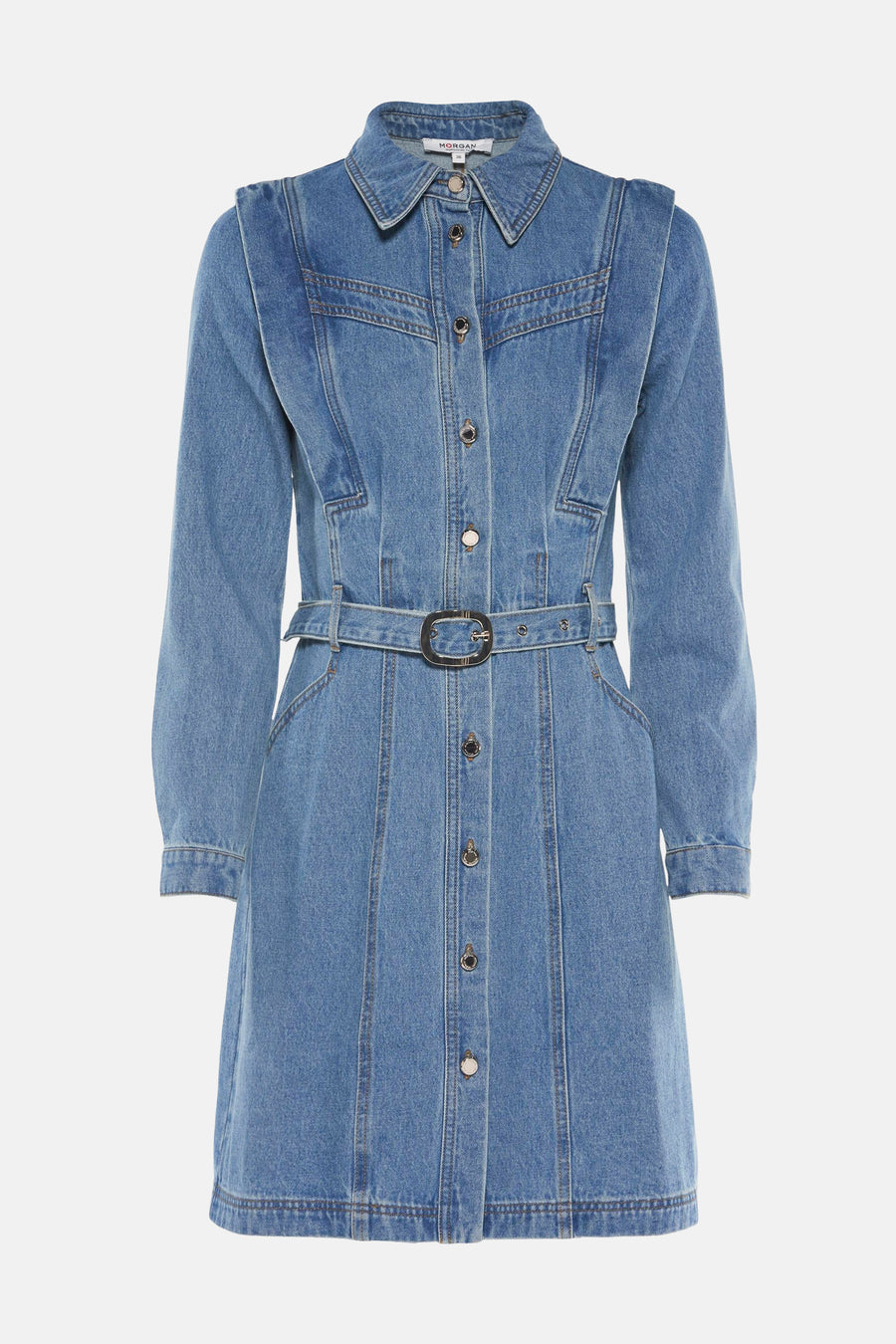 Kleedjes (lange mouwen) Mid blue denim - Morgan De Toi