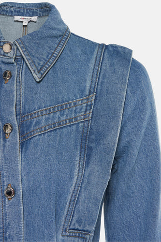 Kleedjes (lange mouwen) Mid blue denim - Morgan De Toi