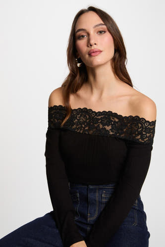 Top (lange mouwen) Zwart - Morgan De Toi