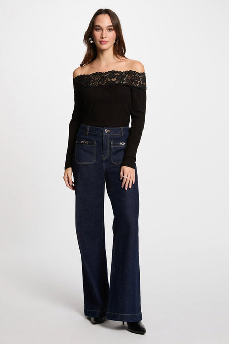 Top (lange mouwen) Zwart - Morgan De Toi