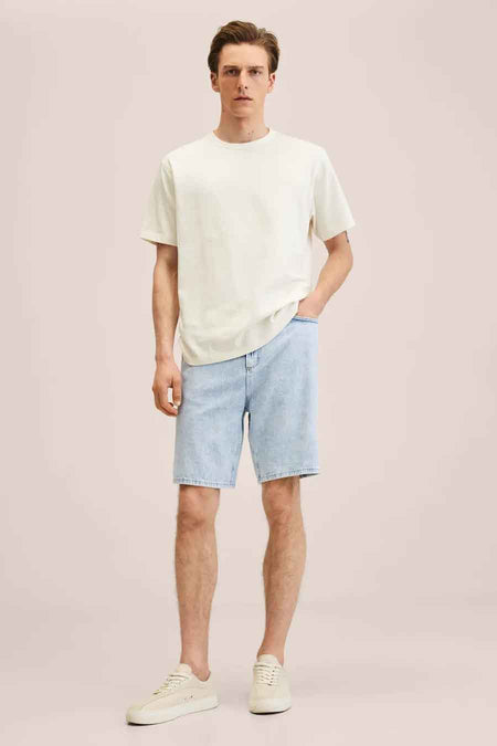 Short Mid blue denim - Mango