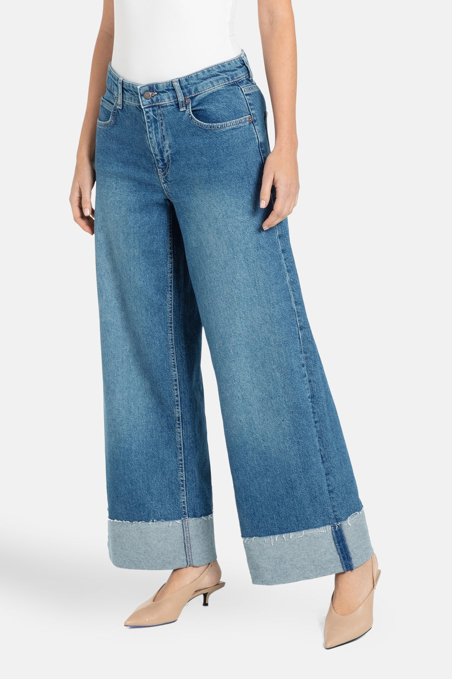 Jeans wide Mid blue denim - MAC